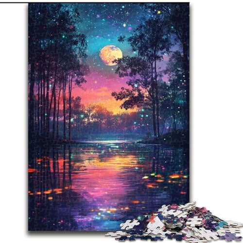 Puzzle für Erwachsene, 1000-teiliges Nachtansicht-Holzpuzzle für Erwachsene, 50x75cm, Denksportaufgabe, Spiel für Erwachsene, interaktive Familienaktivität von ZKYUBEK