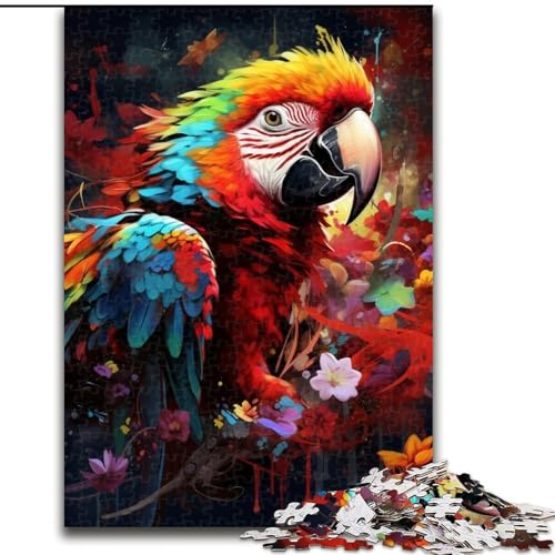 Puzzle für Erwachsene, 1000-teiliges Papageien-Puzzle aus Pappe, Größe 26x38cm, anspruchsvolles DIY-Denkspiel für Teenager von ZKYUBEK