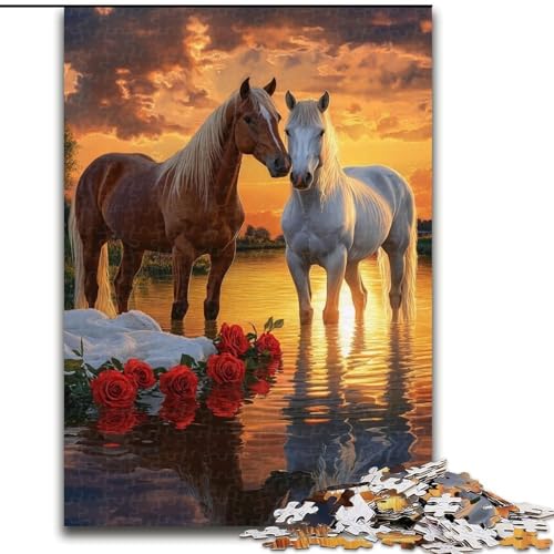 Puzzle für Erwachsene, 1000-teiliges Pferdepaar-Holzpuzzle für Erwachsene, 26x38cm, Denksportaufgabe, Spiel für Erwachsene, interaktive Familienaktivität Puzzle für Erwachsene, 1000-teiliges Pferdepaar-Holzpuzzle für Erwachsene, 26x38cm, Denksportaufgabe, Spiel für Erwachsene, interaktive Familienaktivität von ZKYUBEK