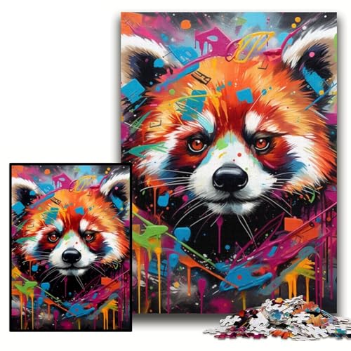 Puzzle für Erwachsene, 1000-teiliges Puzzle mit rotem Panda, 26x38cm, Eltern, Partner, Freunde – ab 14 Jahren von ZKYUBEK