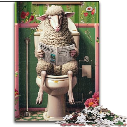 Puzzle für Erwachsene, 1000-teiliges Schaf auf der Toilette, Holzpuzzle für Erwachsene, 26x38cm, Denksportaufgabe, Spiel für Erwachsene, interaktive Familienaktivität Puzzle für Erwachsene, 1000-teiliges Schaf auf der Toilette, Holzpuzzle für Erwachsene, 26x38cm, Denksportaufgabe, Spiel für Erwachsene, interaktive Familienaktivität von ZKYUBEK