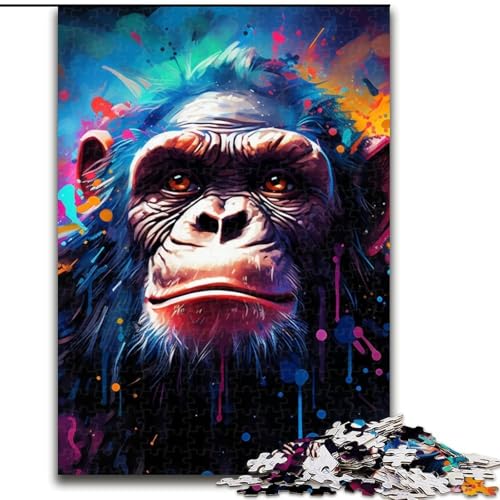 Puzzle für Erwachsene, 1000-teiliges Schimpansen-Puzzle aus Pappe, Größe 26x38cm, für Reiseliebhaber und Paare, anspruchsvolles Spielzeug von ZKYUBEK