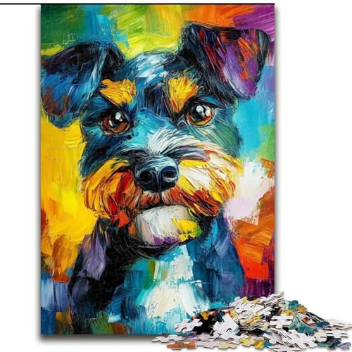 Puzzle für Erwachsene, 1000-teiliges Schnauzer-Puzzle für Erwachsene, Heimdekoration, Familienspaß, ab 14 Jahren, 50x75cm Puzzle für Erwachsene, 1000-teiliges Schnauzer-Puzzle für Erwachsene, Heimdekoration, Familienspaß, ab 14 Jahren, 50x75cm von ZKYUBEK