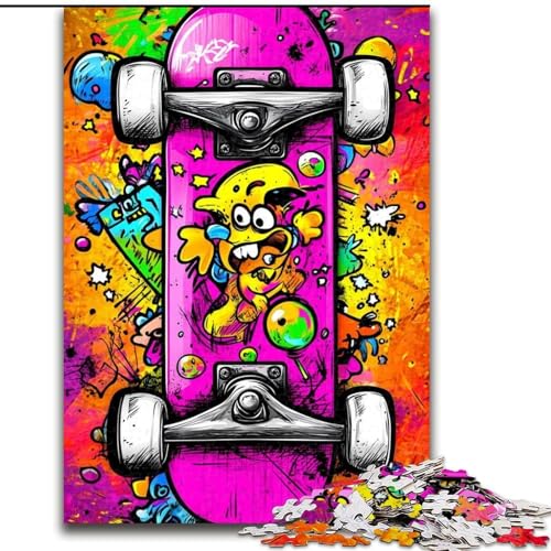 Puzzle für Erwachsene, 1000-teiliges Skateboard-Puzzle, 1000-teiliges Puzzle, DIY-Dekoration, anspruchsvolle, 26x38cm von ZKYUBEK