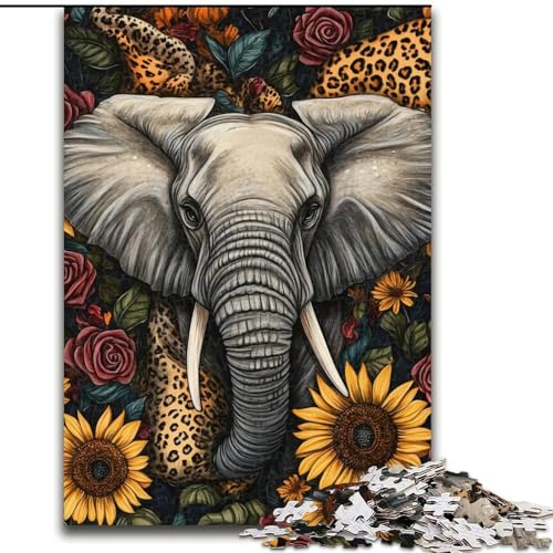 Puzzle für Erwachsene, 1000-teiliges Sonnenblumen-Elefanten-Holzpuzzle für Erwachsene, 26x38cm, Denksportaufgabe, Spiel für Erwachsene, interaktive Familienaktivität Puzzle für Erwachsene, 1000-teiliges Sonnenblumen-Elefanten-Holzpuzzle für Erwachsene, 26x38cm, Denksportaufgabe, Spiel für Erwachsene, interaktive Familienaktivität von ZKYUBEK