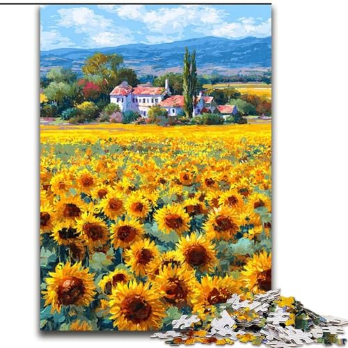 Puzzle für Erwachsene, 1000-teiliges Sonnenblumenfeld-Puzzle für Erwachsene, Heimdekoration, Familienspaß, ab 14 Jahren, 50x75cm Puzzle für Erwachsene, 1000-teiliges Sonnenblumenfeld-Puzzle für Erwachsene, Heimdekoration, Familienspaß, ab 14 Jahren, 50x75cm von ZKYUBEK