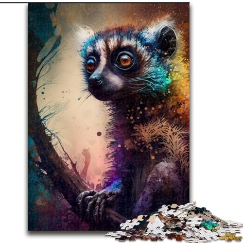 Puzzle für Erwachsene, 1000-teiliges Spirit Lemur-Puzzle aus Pappe, Größe 26x38cm, für Reiseliebhaber und Paare, anspruchsvolles Spielzeug von ZKYUBEK
