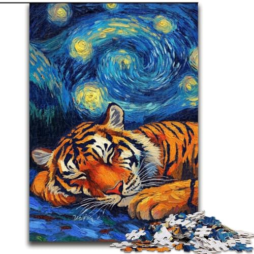 Puzzle für Erwachsene, 1000-teiliges Tiger-Nachthimmel-Puzzle für Erwachsene, Größe 50x75cm, perfekt für Familienfeiern, Geburtstage, Feiertage Puzzle für Erwachsene, 1000-teiliges Tiger-Nachthimmel-Puzzle für Erwachsene, Größe 50x75cm, perfekt für Familienfeiern, Geburtstage, Feiertage von ZKYUBEK