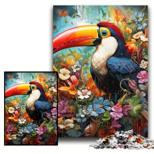 Puzzle für Erwachsene, 1000-teiliges Tukan-Puzzle aus Pappe für Erwachsene, 26x38cm, interaktives Familienspiel, Denksportaufgabe, Lernspielzeug Puzzle für Erwachsene, 1000-teiliges Tukan-Puzzle aus Pappe für Erwachsene, 26x38cm, interaktives Familienspiel, Denksportaufgabe, Lernspielzeug von ZKYUBEK