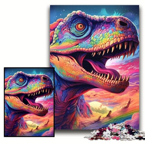 Puzzle für Erwachsene, 1000-teiliges buntes Dinosaurier-Holzpuzzle für Erwachsene, 50x75cm, interaktives Familienspiel, Denksportaufgabe, Lernspielzeug Puzzle für Erwachsene, 1000-teiliges buntes Dinosaurier-Holzpuzzle für Erwachsene, 50x75cm, interaktives Familienspiel, Denksportaufgabe, Lernspielzeug von ZKYUBEK