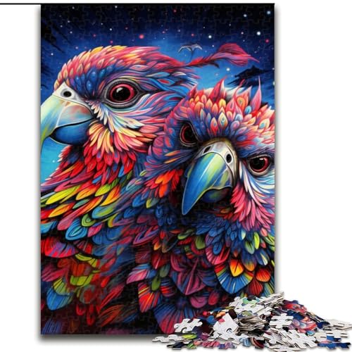 Puzzle für Erwachsene, 1000-teiliges buntes Papageien-Puzzle aus Pappe, Größe 26x38cm, anspruchsvolles Denkspiel für Teenager, Spaß für den Spieleabend mit der Familie von ZKYUBEK