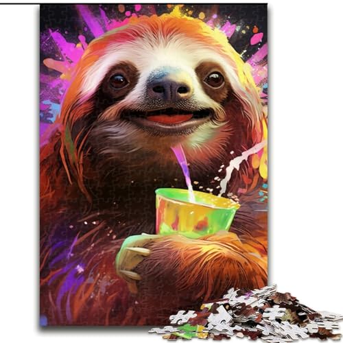 Puzzle für Erwachsene, 1000-teiliges farbenfrohes Faultier-Holzpuzzle, Größe 50x75cm, für Reiseliebhaber und Paare, anspruchsvolles Spielzeug Puzzle für Erwachsene, 1000-teiliges farbenfrohes Faultier-Holzpuzzle, Größe 50x75cm, für Reiseliebhaber und Paare, anspruchsvolles Spielzeug von ZKYUBEK