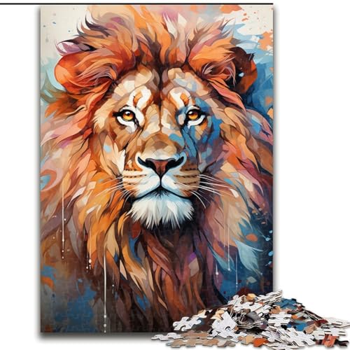 Puzzle für Erwachsene, Aquarell-Löwe, Größe 50x75cm, pädagogisches Denkspiel, künstlerische Heim- und Bürodekoration, ab 14 Jahren von ZKYUBEK