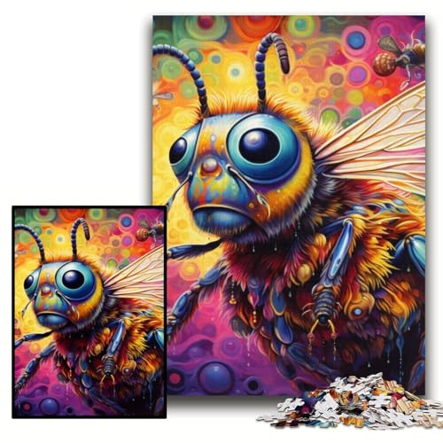 Puzzle für Erwachsene, Bienen-Puzzle für Erwachsene, 26x38cm, anspruchsvolles DIY-Denkspiel, perfektes Familienspiel oder dekoratives Geschenk von ZKYUBEK