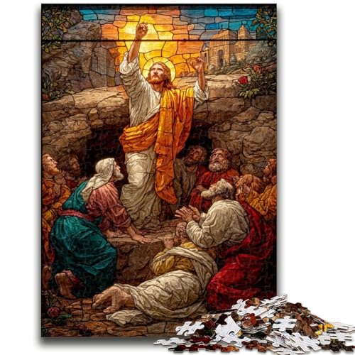 Puzzle für Erwachsene, Buntglas-Jesus, Lernspielzeug, einzigartige Heimdekoration und Geschenke für Kinder ab 14 Jahren, 26x38cm Puzzle für Erwachsene, Buntglas-Jesus, Lernspielzeug, einzigartige Heimdekoration und Geschenke für Kinder ab 14 Jahren, 26x38cm von ZKYUBEK