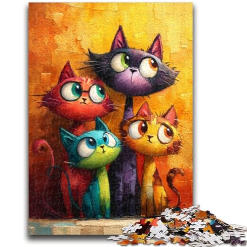 Puzzle für Erwachsene, DREI Katzen, Lernspielzeug, einzigartige Heimdekoration und Geschenke für Kinder ab 14 Jahren, 50x75cm von ZKYUBEK
