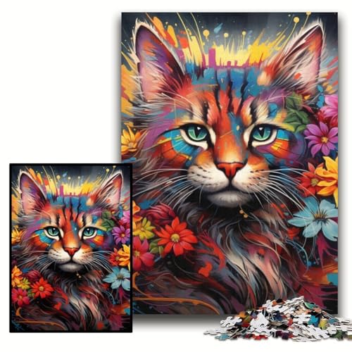 Puzzle für Erwachsene, Fantasie-Katzen-Puzzle für Erwachsene, 50x75cm, anspruchsvolles DIY-Denkspiel, perfektes Familienspiel oder dekoratives Geschenk Puzzle für Erwachsene, Fantasie-Katzen-Puzzle für Erwachsene, 50x75cm, anspruchsvolles DIY-Denkspiel, perfektes Familienspiel oder dekoratives Geschenk von ZKYUBEK