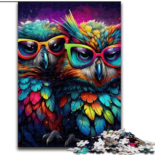 Puzzle für Erwachsene, Fantasy-Kunst-Eulen-Puzzles für Erwachsene, Größe 50x75cm, pädagogisches Denkspiel, künstlerische Heim- und Bürodekoration, ab 14 Jahren von ZKYUBEK