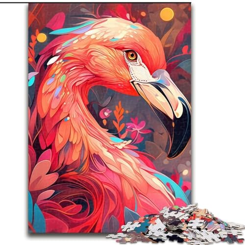 Puzzle für Erwachsene, Flamingo-Puzzle aus Karton, Größe 26x38cm, pädagogisches Denkspiel, künstlerische Heim- und Bürodekoration, ab 14 Jahren von ZKYUBEK