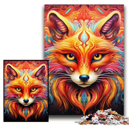 Puzzle für Erwachsene, Gelber Fuchs, Puzzle für Erwachsene, 26x38cm, Familienspaß, Gehirntraining, Teenager von ZKYUBEK