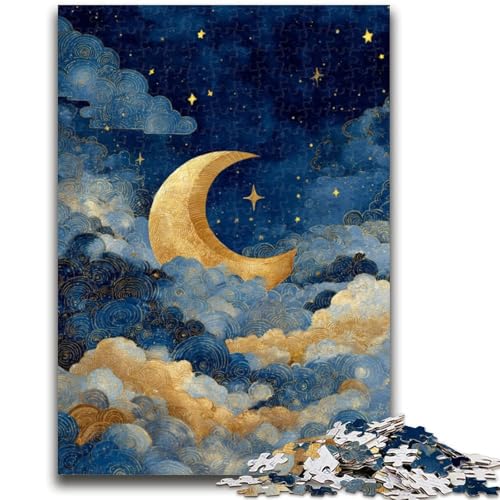 Puzzle für Erwachsene, Golden Moon, Lernspielzeug, einzigartige Heimdekoration und Geschenke für Kinder ab 14 Jahren, 50x75cm von ZKYUBEK