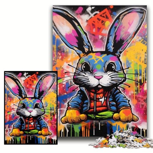 Puzzle für Erwachsene, Graffiti-Malerei, Kaninchen, Holzpuzzle, 50x75cm, Weihnachten, Halloween, Ostern, Neujahr Puzzle für Erwachsene, Graffiti-Malerei, Kaninchen, Holzpuzzle, 50x75cm, Weihnachten, Halloween, Ostern, Neujahr von ZKYUBEK