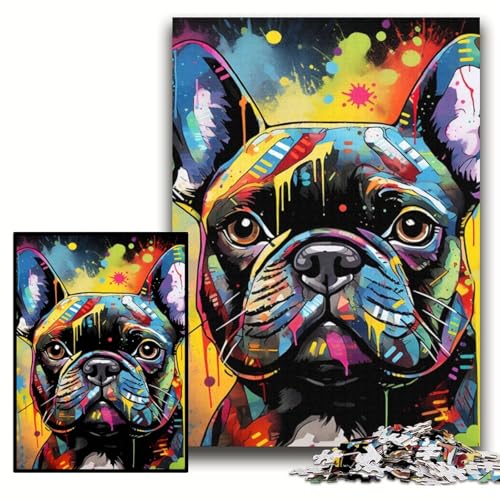 Puzzle für Erwachsene, Graffiti-Puzzle mit französischer Bulldogge, 50x75cm, anspruchsvolles DIY-Denkspiel, perfektes Familienspiel oder dekoratives Geschenk Puzzle für Erwachsene, Graffiti-Puzzle mit französischer Bulldogge, 50x75cm, anspruchsvolles DIY-Denkspiel, perfektes Familienspiel oder dekoratives Geschenk von ZKYUBEK