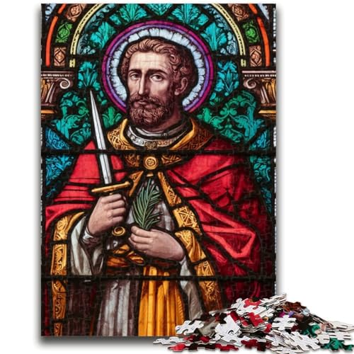 Puzzle für Erwachsene, Heiliger, Buntglas, Lernspielzeug, einzigartige Heimdekoration und Geschenke für Kinder ab 14 Jahren, 50x75cm Puzzle für Erwachsene, Heiliger, Buntglas, Lernspielzeug, einzigartige Heimdekoration und Geschenke für Kinder ab 14 Jahren, 50x75cm von ZKYUBEK