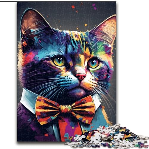 Puzzle für Erwachsene, Katze mit Schleife, Puzzlegröße 50x75cm, pädagogisches Denkspiel, künstlerische Heim- und Bürodekoration, ab 14 Jahren Puzzle für Erwachsene, Katze mit Schleife, Puzzlegröße 50x75cm, pädagogisches Denkspiel, künstlerische Heim- und Bürodekoration, ab 14 Jahren von ZKYUBEK