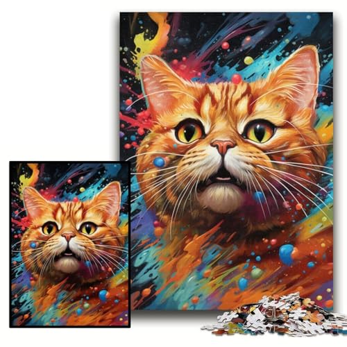 Puzzle für Erwachsene, Katzen-Puzzle für Erwachsene, 26x38cm, anspruchsvolles DIY-Denkspiel, perfektes Familienspiel oder dekoratives Geschenk von ZKYUBEK