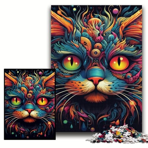 Puzzle für Erwachsene, Katzen-Puzzle für Erwachsene, 50x75cm, anspruchsvolles DIY-Denkspiel, perfektes Familienspiel oder dekoratives Geschenk von ZKYUBEK