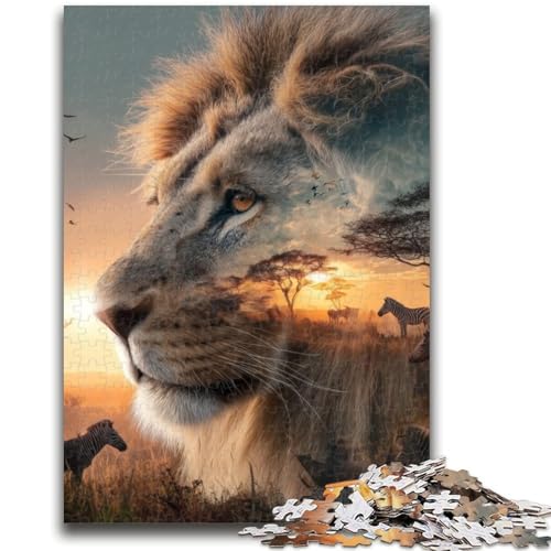Puzzle für Erwachsene, Löwen-Gebirgskette, Lernspielzeug, einzigartige Heimdekoration und Geschenke für Kinder ab 14 Jahren, 50x75cm von ZKYUBEK