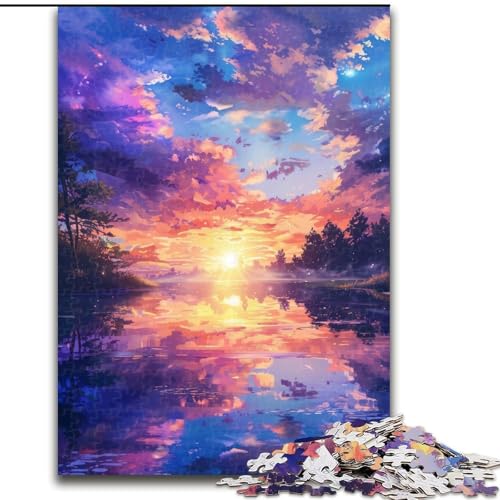Puzzle für Erwachsene, Malen, ruhiger Himmel, anspruchsvolle Puzzles, Größe 50x75cm, Entspannung und Herausforderung, farbenfrohe Kunst zur Heimdekoration, Freunde von ZKYUBEK