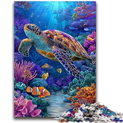 Puzzle für Erwachsene, Meeresschildkröte, Lernspielzeug, einzigartige Heimdekoration und Geschenke für Kinder ab 14 Jahren, 26x38cm von ZKYUBEK