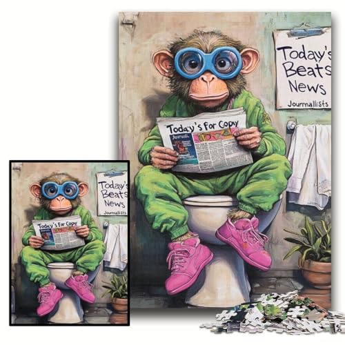 Puzzle für Erwachsene, Monkey Go Toiletten-Puzzle für Erwachsene, 50x75cm, Familienspaß, Gehirn-Herausforderung, Teenager Puzzle für Erwachsene, Monkey Go Toiletten-Puzzle für Erwachsene, 50x75cm, Familienspaß, Gehirn-Herausforderung, Teenager von ZKYUBEK