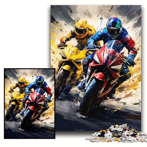Puzzle für Erwachsene, Motorrad-Puzzle für Erwachsene, 26x38cm, anspruchsvolles DIY-Denkspiel, perfektes Familienspiel oder dekoratives Geschenk von ZKYUBEK