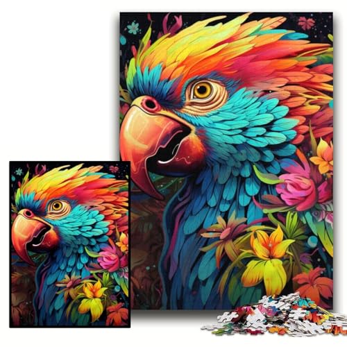 Puzzle für Erwachsene, Papageien-Puzzle für Erwachsene, 26x38cm, Familienspaß, Gehirntraining, Teenager von ZKYUBEK