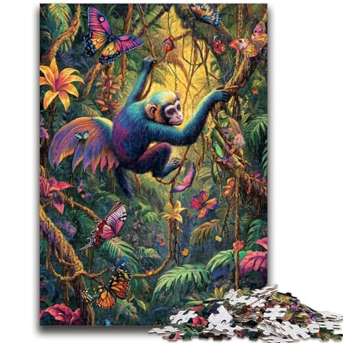 Puzzle für Erwachsene, Regenwald-Gibbon, Lernspielzeug, einzigartige Heimdekoration und Geschenke für Kinder ab 14 Jahren, 26x38cm Puzzle für Erwachsene, Regenwald-Gibbon, Lernspielzeug, einzigartige Heimdekoration und Geschenke für Kinder ab 14 Jahren, 26x38cm von ZKYUBEK