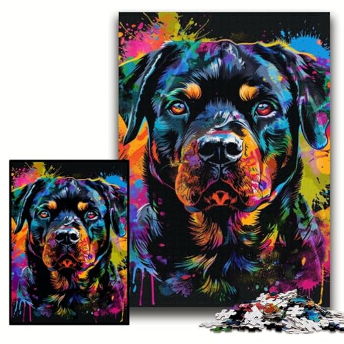 Puzzle für Erwachsene, Rottweiler, Holzpuzzle, 50x75cm, Weihnachten, Halloween, Ostern, Neujahr Puzzle für Erwachsene, Rottweiler, Holzpuzzle, 50x75cm, Weihnachten, Halloween, Ostern, Neujahr von ZKYUBEK