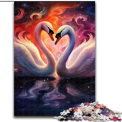 Puzzle für Erwachsene, Schwan, Holzpuzzle, Größe 50x75cm, pädagogisches Denkspiel, künstlerische Heim- und Bürodekoration, ab 14 Jahren von ZKYUBEK