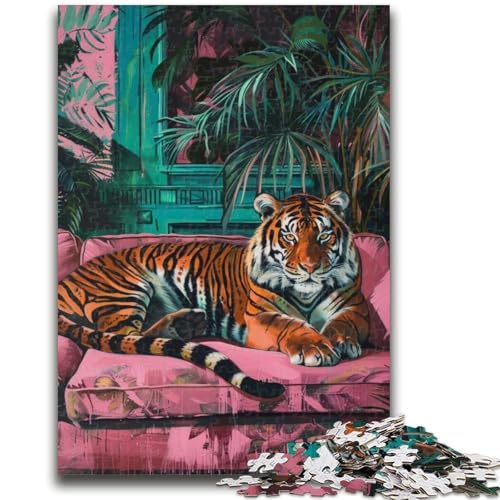 Puzzle für Erwachsene, Tiger, Lernspielzeug, einzigartige Heimdekoration und Geschenke für Kinder ab 14 Jahren, 26x38cm von ZKYUBEK