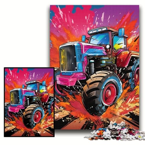 Puzzle für Erwachsene, bunter Traktor, Holzpuzzle, 50x75cm, Weihnachten, Halloween, Ostern, Neujahr Puzzle für Erwachsene, bunter Traktor, Holzpuzzle, 50x75cm, Weihnachten, Halloween, Ostern, Neujahr von ZKYUBEK