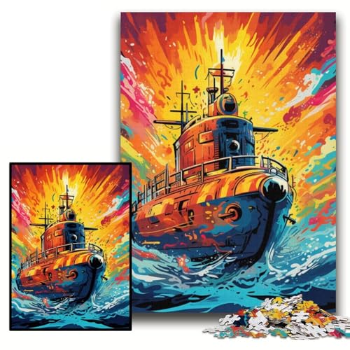 Puzzle für Erwachsene, buntes U-Boot, Papppuzzle, 26x38cm, Weihnachten, Halloween, Ostern, Neujahr von ZKYUBEK