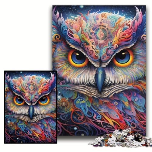 Puzzle für Erwachsene, farbenfrohe Kunst-Eule, Holzpuzzle, 50x75cm, Weihnachten, Halloween, Ostern, Neujahr Puzzle für Erwachsene, farbenfrohe Kunst-Eule, Holzpuzzle, 50x75cm, Weihnachten, Halloween, Ostern, Neujahr von ZKYUBEK