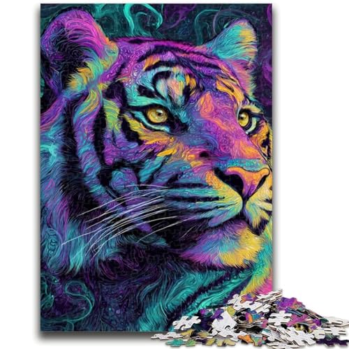 Puzzle für Erwachsene, geheimnisvoller Tiger, Lernspielzeug, einzigartige Heimdekoration und Geschenke für Kinder ab 14 Jahren, 26x38cm von ZKYUBEK