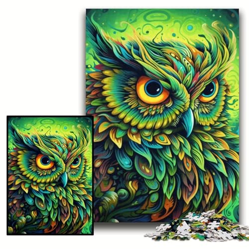 Puzzle für Erwachsene, grüne Eule, Holzpuzzle, 50x75cm, Weihnachten, Halloween, Ostern, Neujahr Puzzle für Erwachsene, grüne Eule, Holzpuzzle, 50x75cm, Weihnachten, Halloween, Ostern, Neujahr von ZKYUBEK