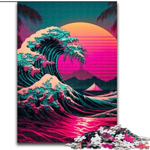 Puzzle für Erwachsene, japanische Wellen, Holzpuzzle, Größe 50x75cm, pädagogisches Denkspiel, künstlerische Heim- und Bürodekoration, ab 14 Jahren Puzzle für Erwachsene, japanische Wellen, Holzpuzzle, Größe 50x75cm, pädagogisches Denkspiel, künstlerische Heim- und Bürodekoration, ab 14 Jahren von ZKYUBEK