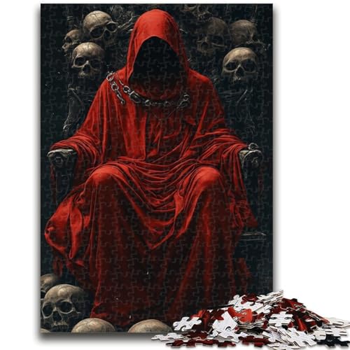 Puzzle für Erwachsene, roter Totenkopf, Lernspielzeug, einzigartige Heimdekoration und Geschenke für Kinder ab 14 Jahren, 50x75cm von ZKYUBEK