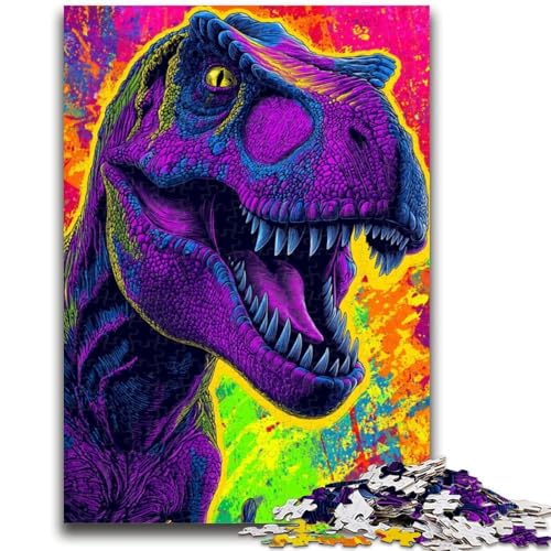 Puzzle für Erwachsene,1000 Teile,Psychedelischer Tyrannosaurus Rex,für Kinder ab 14 Jahren,jedes Teil ist einzigartig – lustiges und herausforderndes Spiel für die ganze Familie,tolles Geschenk von ZKYUBEK