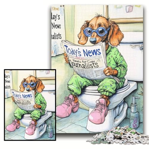 Puzzle für Erwachsene „Dackel geht auf die Toilette“, Kartonpuzzle 26x38cm, Weihnachten, Halloween, Ostern, Neujahr Puzzle für Erwachsene „Dackel geht auf die Toilette“, Kartonpuzzle 26x38cm, Weihnachten, Halloween, Ostern, Neujahr von ZKYUBEK